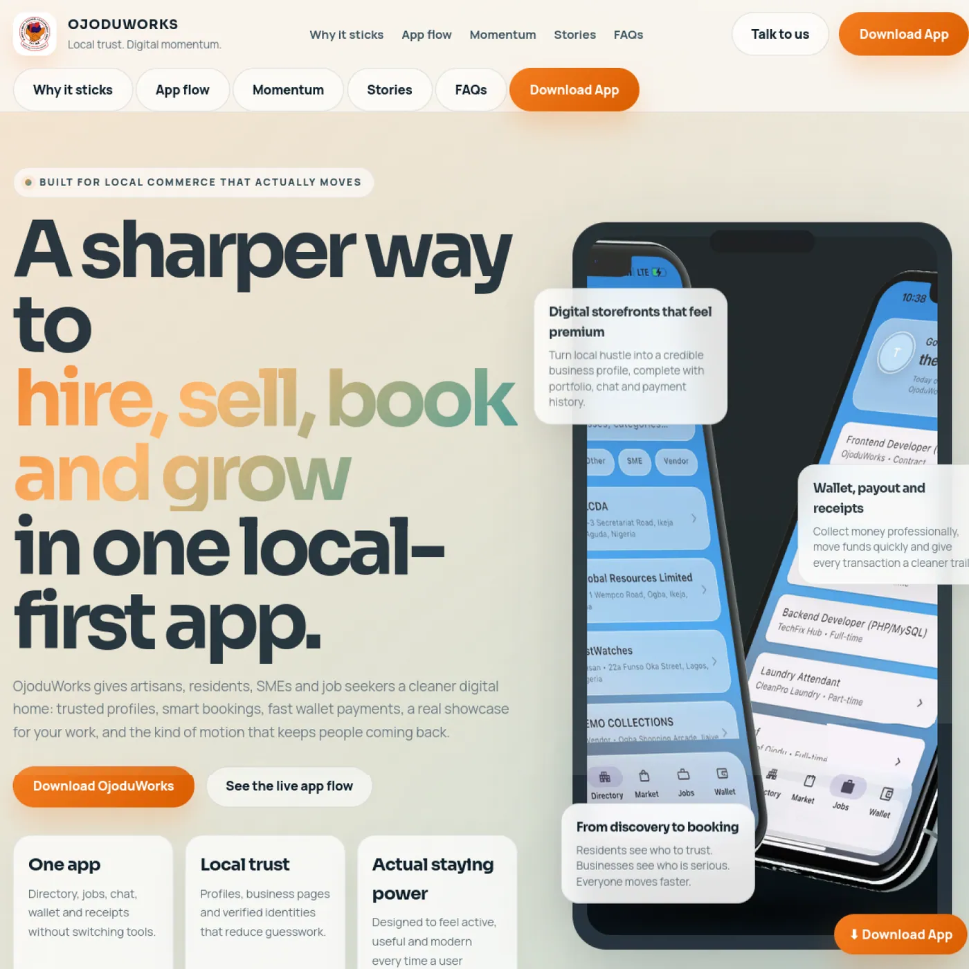 OjoduWorks website preview built by ORISUN