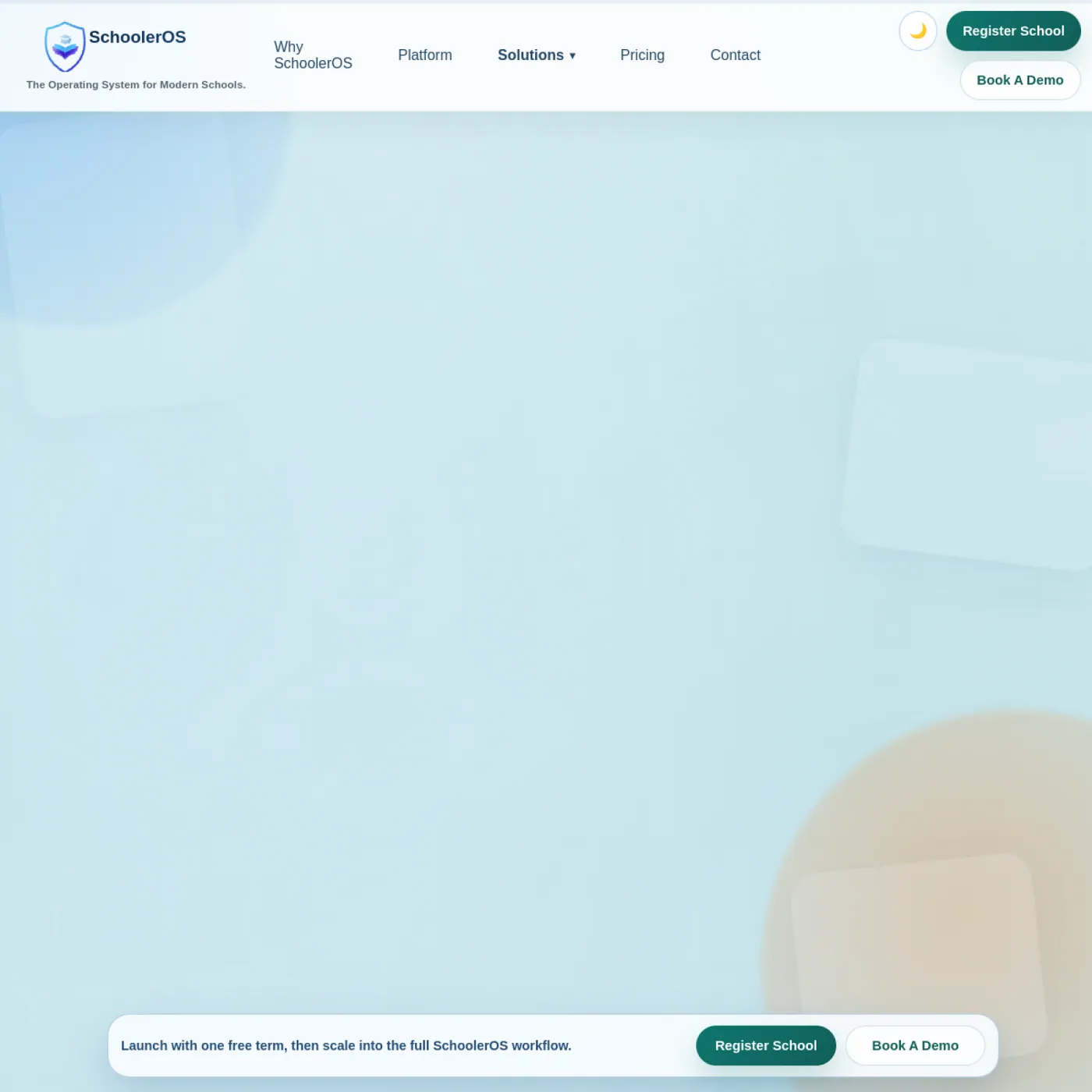 SchoolerOS school management platform preview built by ORISUN